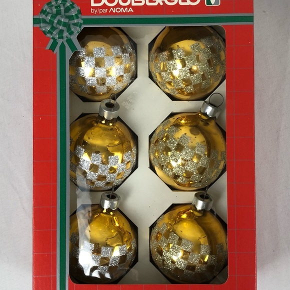 🎄Vintage Double Glo Noma gold  and silver Christmas decoration 6 ornaments - Picture 5 of 5